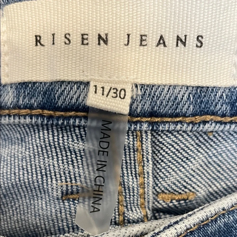 Risen Jeans RDP5901 High Rise‎ Barrel Medium Wash Adjustable Cuff Hem Size 30/11